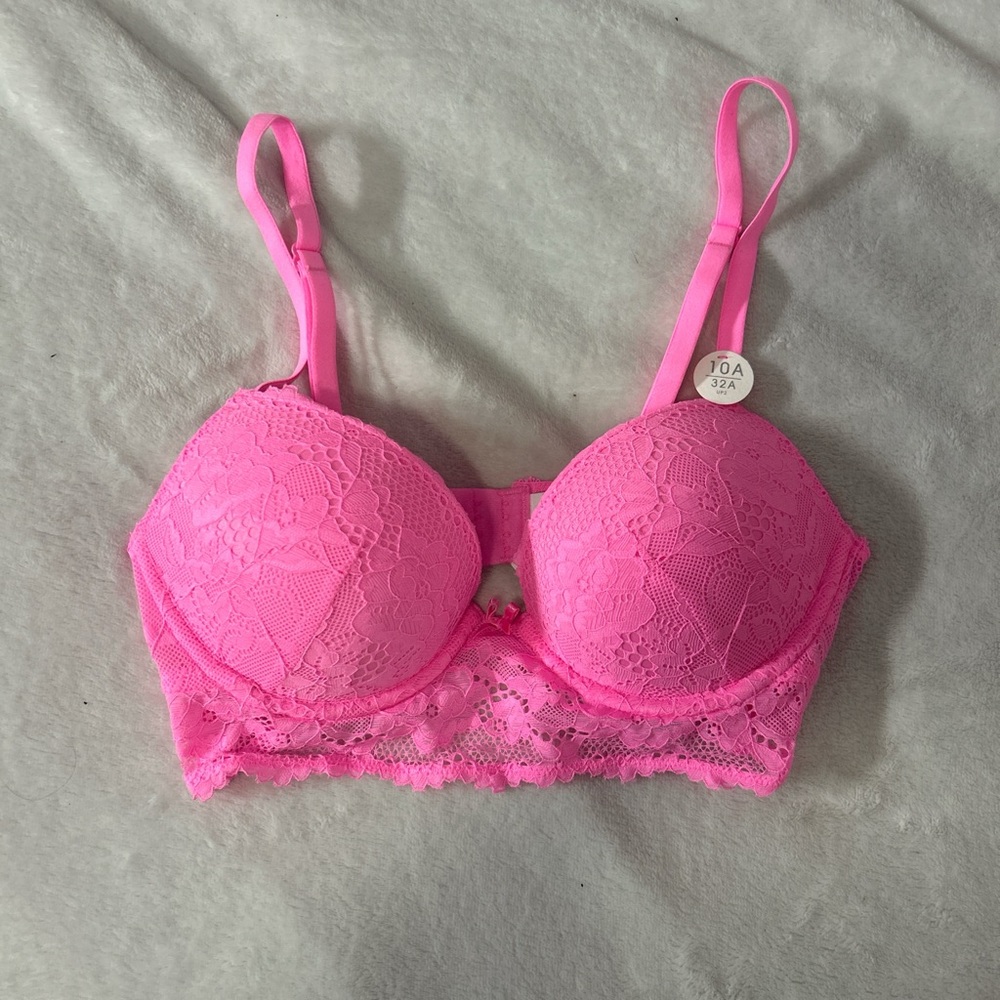 Lace Underwire Bra - Pink